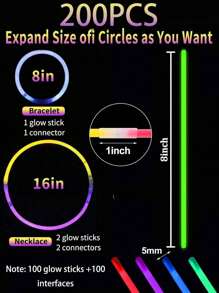 10 Stück/20 Stück/50 Stück/100 Stück zufällige Farben Party/Konzert Leuchtstäbe, erleuchten Sie die Party Atmosphäre, Weihnachten