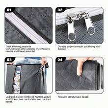 6pcs Large Capacity Foldable Fabric With Sunroof Storage Box, Storage Bag, Foldable Blanket, Clothing Storage Bag For Spa Center Storage System, Gray/Black - Grey - View 8