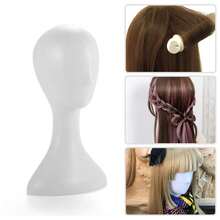 Plastic Female Mannequin Wig Hair Hat Scarf Manikin Head Model Display Stand AU - màu đen - Xem 6