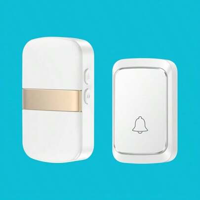 Wireless Doorbell, 304.8 Meter Range Sufficiently Large Ringtone, 5 Volume Levels And 60 Melodies, Comes With LED Flashing Doorbell, Easy Installation Receiver Does Not Include AAA Batteries