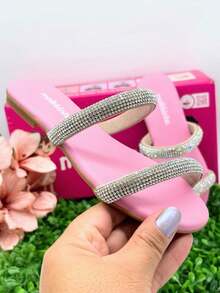 Girls' Flat Sandals, Slide Molekinha, Comfortable Youth - Mawar Kristal - View 4