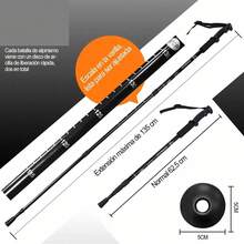 Par De Bastones Trekking Plegable Senderismo Escalar Caminar - Negro - Ver 3