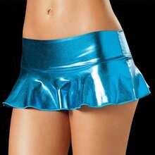 1pc Sexy Mini Skirt, Faux Leather Low Waist Clubwear Skirt, High Waist Skirt For Nightclub, Costume Cosplay ,Halloween Costume, Party Dress - Multicolor - View 53