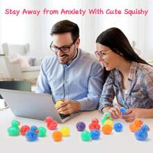 Efisday 30 PCS Stress Ball For Kids, Cute Duck Stress Ball Multicolor Squeeze Balls Stress Relief Fidget Toys Ease Anxiety Sensory Stress Balls School Goody Bag Stuffers Party Favor Gifts Toy Boys Girls