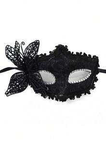 Women's Masquerade Mask With Handle, Half Face Mask For Party, Suitable For Halloween, Floral Patterned Masquerade Mask, Fashionable Half Face Mask Prop, Suitable For Parties, Celebrations, Performances, Suitable For Various Festivals And Events, Mysterious, Great Gift For Valentine's Day, Christmas, Halloween - Multicolor - View 15