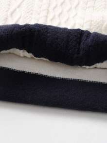 男孩和青少年学院风条纹粗针织连帽套头衫，适合日常穿着、上学、春季、秋季、冬季