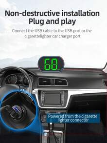 NUEVO Velocímetro GPS HUD Pantalla frontal digital del automóvil con luz de fondo verde Medidor de velocidad GPS KMH MPH para todos los accesorios de automóvil Accesorios de piezas de automóvil Enchufar y jugar Chipsets duales GPS+Beidou - Multicolor - Ver 5
