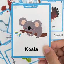 25 Cards Spanish Animal Learning Flash Cards For Kids Preschool Kindergarten Vocabulary Words Learning Cards, Montessori Teacher Must-Have, Children's Spanish Learning Materials - Multicolor - View 11