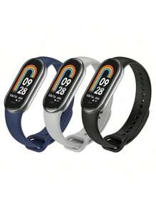 3 Pcs/Pack Strap Compatible With Xiaomi Band 8 9 10 Silicone Bracelet Compatible With Mi Band