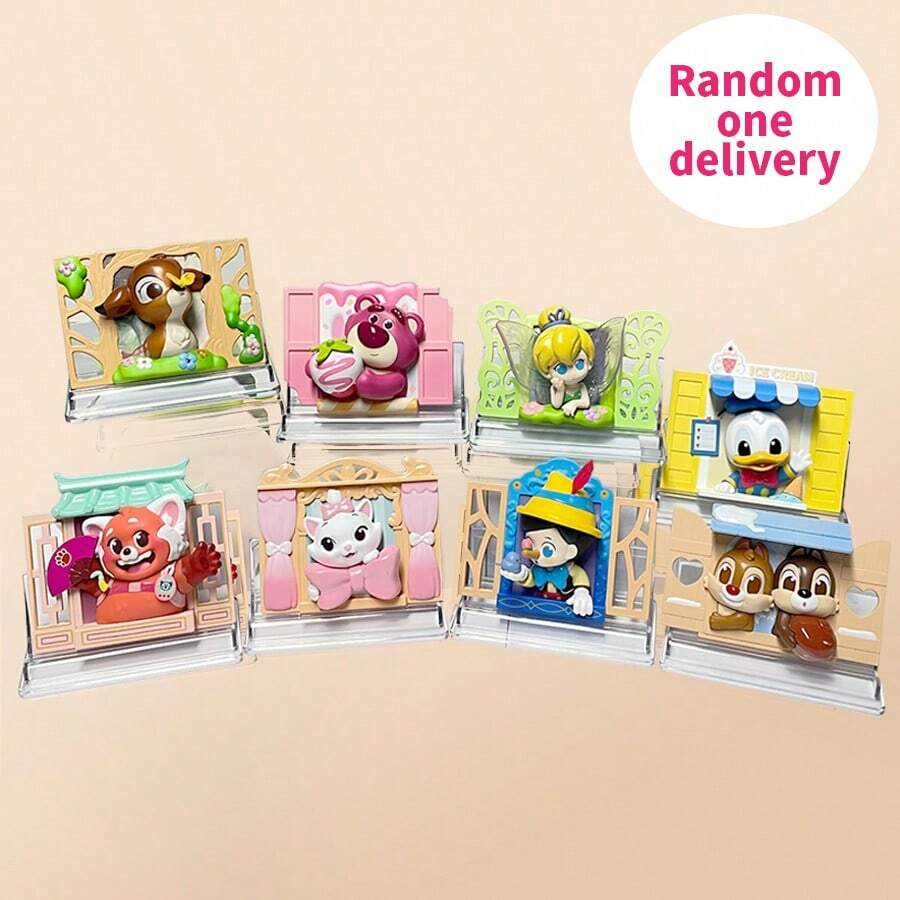 Miniso 名创优品橱窗侧边故事系列盲盒手办。每款手办巧妙地将角色与橱窗侧边元素相结合，营造出梦幻温馨的氛围。（1个，随机发货） - 彩色 - 查看 1