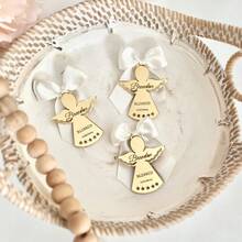 Customized Acrylic Mirror Baptism Angel Label, Personalized Gift Label, Baby Shower Name Tag, Baptism Name Tag, Return Gift Name Tag - Multicolor - View 6