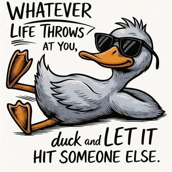 DTF Heat Transfer Iron On Sticker | Funny Duck Iron On Transfer – Cute Cartoon Animal With Quote | Heat Press Decal For DIY T-Shirts, Hoodies, Tote Bags | Cool Chill Duck With Fashion Glasses