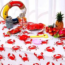 2 Pcs 54 X 108 Inch Crab Boil Party Table Cloth Summer Seafood Party Supplies Plastic Crab Tablecover Decorations Rectangular For Sea Animals Dining Kitchen Centerpieceaa