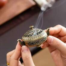 [Brass Aromatherapy] Brass Incense Burner In Nepali Style. Metal. Aromatherapy Holder For Yoga Meditation, Home Decor, Suitable For Holidays. Random Colors And Styles. - Multicolor - View 2