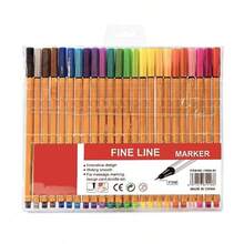 6/12/18/24pcs Fiber Liner Pens, Water-Based Fineliner Pens For Drawing, Coloring, Outlining - Multicolor - View 1