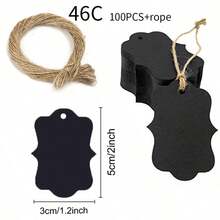 100Pcs/Pack Thank You For Your Tags And Ropes, Party And Holiday Decoration Kraft Paper, Gift Tag Tags, DIY Handmade Thank-You Tags, Holiday Gift Tag Tags, Party And Wedding Decoration, Blank Tags, Holiday Party Decoration, Christmas Gift Tag Tags