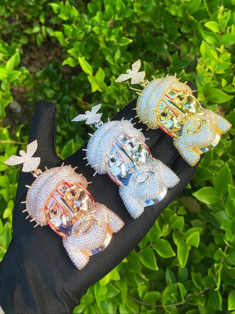 DUBSS 1 Piece Iced Out Jesus Dove Bail Necklace Pendant For Men Plated 5A Cubic Zirconia Hip Hop Jewelry - Portrait - View 1