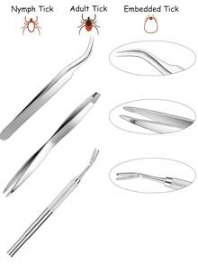 10pcs Pet Tick Removal & Grooming Kit, Includes Stainless Steel Tweezers And Nail Clippers, Suitable For Cats And Dogs, Practical Valentine's Day Pet Gift - Multicolor - View 6
