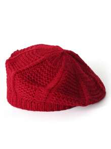 1 件女士粗纱纯色休闲贝雷帽及百搭秋季配饰 - 彩色 - 查看 14