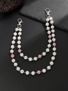 1pc Fashionable Elegant Minimalist Multi-Layer Crystal Chain Waist Chain, Men's Personalized Body Chain, For Pants Decoration, Daily Party Wear, Couples Jewelry, Holiday Gift