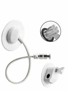 1 件白色/黑色多功能儿童锁，双锁免钻橱柜门锁，带限制器的窗户锁，家庭安全锁