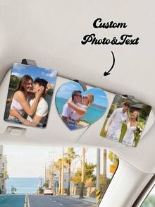 Clip personalizado para visera de sol de coche de acrílico, clip para visera de sol de coche con foto personalizada, decoración personalizada para coche, espejo de maquillaje personalizado para coche, foto personalizada para coche, regalo de cumpleaños personalizado, regalo de Navidad, regalo de San Valentín, regalo de aniversario, regalo de pareja, regalo del Día de la Madre, regalo del Día del Padre, regalo conmemorativo de mascota, regalo de Año Nuevo, adecuado para conductores, novios, novias, padres - Multicolor - Ver 1