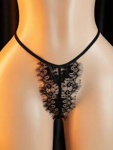 Conjunto De Lingeries Sensual Transparente Sexy Erotica Tule - Preto - Visão 6