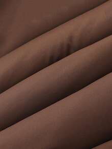 Abrigo corto de algodón con cremallera de metal y cuello alto para mujer, abrigo corto de algodón cálido, adecuado para el invierno. - Café integral - Ver 7