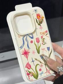 1pc Cute Cat & Strawberry Pattern Waterproof, Anti-Drop, Anti-Slip Soft Phone Case, Compatible With Apple And Phones Shockproof Scratch Resistant - Multicolor - View 2