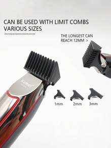 Kemei KEMEI KM-032 Ensemble de tondeuse à cheveux électrique professionnelle, rasoir électrique pour hommes à charge rapide USB, tondeuse sans fil, outils de coupe de cheveux polyvalents, équipement de soins personnels pour la maison