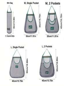 1 Bolsa de malla transpirable, puede transportar bolsa colgante para frutas y verduras, bolsa de malla de almacenamiento multifuncional para la cocina - Organizador portátil de pared para frutas, verduras, jengibre y ajo, de agarre hueco y transpirable | Accesorios esenciales para el hogar
