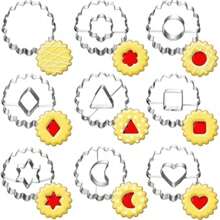 9pcs Cookie Cutter Set, Moon, Star, Heart, Round, Flower Shapes - Kitchen Baking Cookies Tools And Decoration For Valentine's Day, Easter, Birthday, Halloween, Christmas Party - Silver - View 13