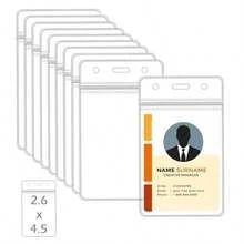 Cuix30 Pcs Vertical Clear Badge Holder Plastic Badge Holders For Lanyards With Waterproof Resealable Zip Name Badge Holders For RFID Proximity Badge Swipe Credit Cards 4.75x2.6inxingbing - Clear - View 2