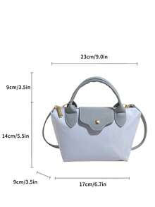 Túi xách nữ mới bằng nylon Dandelion màu trơn, túi đeo vai, túi đeo chéo - Màu xanh nhạt - Xem 12