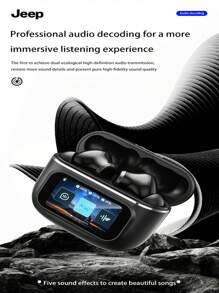 JEEP EW118Puls AI 翻译触摸屏 TWS 耳机高清通话降噪耳机 HiFi 立体声入耳式麦克风耳塞