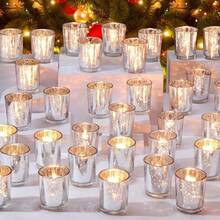 1pc Christmas/ Glass Candle Cup, European Starry Sky Candle Cup, Wedding Decor Western-Style Dining Candle Holder Decoration Home Decor Christmas Decorations Room Decor Winter