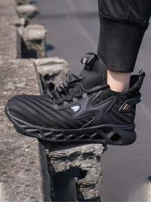 男士钢头工作安全鞋防滑工作靴轻质 EVA 鞋底透气工业建筑工作运动鞋园艺、仓库、日常维修工作训练员安全训练员工作运动鞋户外工作、徒步旅行、徒步鞋、防刺穿和防砸、建筑工作和日常穿着钢头靴