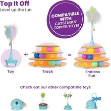 Tower Of Tracks 3-Level Track Toy With 6 Balls, Interactive Toy Indoor Cats, Orange - 軌道塔 - 查看 6