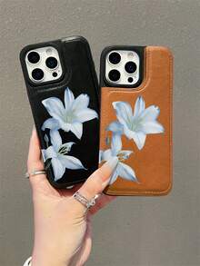 1 Flower Pattern Card Holder Phone Case, Leather Phone Case, Wallet Phone Case, Multifunctional Phone Case For Credit Cards, Bank Cards And Coins, Suitable For IPhone Phone Case, Can Be Used For IPhone 12/13/14/15/16/Pro/Plus/Pro Max /Galaxy S25/S24/S23/S22/PLUS/Ultra Phone Case, Suitable As A Gift, Valentine's Day Gift, Halloween Gift, Christmas Gift. - 黑色 - 查看 3