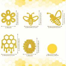 100/200pcs Black & Gold Bee And Honeycomb Confetti, Suitable For Birthday, Wedding, Baby Shower, Celebration Decoration - Multicolor - View 10