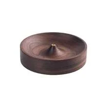 1pc Wooden Incense Holder, Round Incense Burner Tray For Home Use - Multicolor - View 3