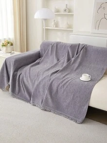 1pc Solid Color Pet Waterproof Sofa Slipcover, Anti-Cat Scratch Sofa Cover, Four Seasons Universal Couch Cover Sofa Towel Furniture Protector For Bedroom Office Living Room Home Decor - 淺灰色 - 查看 5