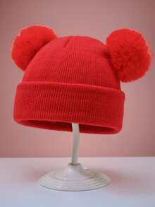 1 chiếc mũ len cho bé sơ sinh, mũ len trẻ em unisex, phụ kiện cho bé, mũ beanie cho trẻ sơ sinh, mũ co giãn, cho bé từ 0-3 tuổi. - Bóng đôi - Xem 12
