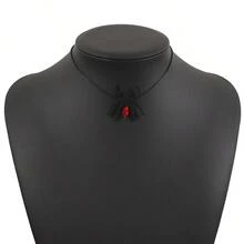 Mydear 1 件哥特式黑暗趣味假蜘蛛女巫帽蝙蝠项链，适合女性万圣节派对佩戴 - 黑色 - 查看 13