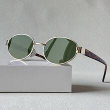 1 Pair Unisex Retro Oval Leopard Print Bohemian Style Fashion Fashion Glasses, Suitable For Vacation, Travel, Sports, Driving, Beach, Festivals, Street, Fishing, Outdoor Activities, Street Style Accessories, Party