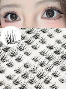 100 Pcs C Curl Wispy Lash Clusters Natural Looking DIY Lashes, Natural Eye Lash Clusters Manga Cluster Eyelash Extensions DIY Cluster Lashes Individual Lash Anime Lashes Clusters Transparent Band False Eyelashes Makeup Lash Clusters,Eye Lash Clusters,Individual Eyelashes,Lashes,Fake Lashes