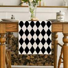 1pc/100pcs, Black, Red, Green, Blue, Colorful, 33*183cm Linen Table Runner, Home Decor, Suitable For Party, Gathering, Family Dinner - Multicolor - View 9
