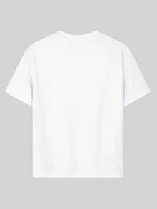 Boys & Teens' Casual Graphic Print Round Neck Short Sleeve T-Shirt, Summer Top - trắng - Xem 2