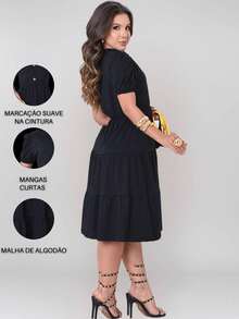 Milimetrica Kit 2 Women's Midi Dress Evangelical Fashion Elegant Princess Sleeve Evangelical Congregate - Xem 3