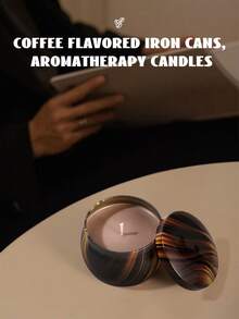 Coffee Tin Scented Candle, Home Decor, Long-Lasting Soy Wax Candle Tin, Smokeless Sandalwood/Coffee/Lavender Scented Candle, Portable Candle Suitable For Birthday, Valentine's Day, Mother's Day, Thanksgiving, Wedding Gifts